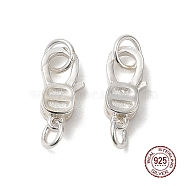 925 Sterling Silver Lobster Claw Clasps, Silver, 11x5x3mm(STER-D006-23S)
