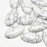 Synthetic Turquoise Cabochons, Oval, White, 20x10x4.5mm(X-TURQ-S290-34D-03)