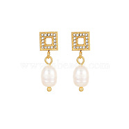 Stainless Steel Earrings with Pearl, Square(NB4152-5)