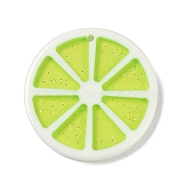Resin Pendants, Fruit Lemon Slice Charms, Green Yellow, 36x2.5mm, Hole: 1.8mm(RESI-R449-02A)