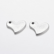 201 Stainless Steel Stamping Blank Tag Pendants, Heart, 9x11x1mm, Hole: 1mm(X-STAS-G029-2)