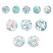 Rainbow Prism Paster, Window Sticker Decorations, Flat Round, Colorful, 10cm, 15cm, 10pcs/set(DIY-WH0203-89)