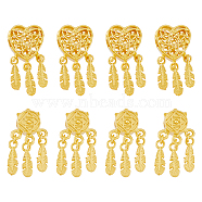 10Pcs 2 Style Alloy Pendant, Matte Gold Color, 25.5x12.5x6mm and 25.5x13x7mm, Hole: 3mm, about 5pcs/style(FIND-FH0006-97)