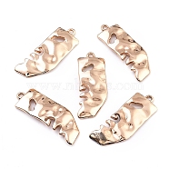 Alloy Pendants, Long-Lasting Plated, Face, Light Gold, 37x13.5x2mm, Hole: 1.8mm(PALLOY-TAC0009-94G)