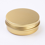 Round Aluminium Tin Cans, Aluminium Jar, Storage Containers for Cosmetic, Candles, Candies, with Screw Top Lid, Golden, 7.1x2.6cm, Capacity: 60ml(CON-WH0010-02G-60ml)