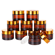 Glass Cream Jar, with PP Screw Cover, Refillable Cosmetic Bottle, Column, Coconut Brown, 52x39.5mm, Hole: 36mm, Capacity: 30ml(1.01 fl. oz)(CON-BC0006-87A)