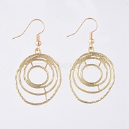Alloy Dangle Earrings, with Brass Real 18K Gold Plated Earring Hooks, Ring, 48.5mm, Pin: 0.7mm(EJEW-JE04028-03)