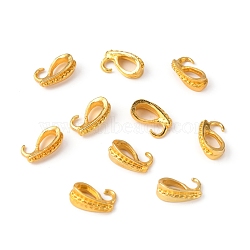 Alloy Peg Bails, Pendant Pinch Bails, Golden, 12x5x6mm, Hole: 3mm and 6x3.4mm, Pin: 1mm(FIND-WH0013-79A)