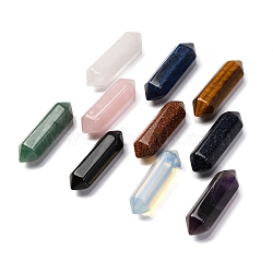 Natural & Synthetic Gemstone Double Terminated Points, Faceted, 44~48x14~15x14~15mm(G-C153-01)