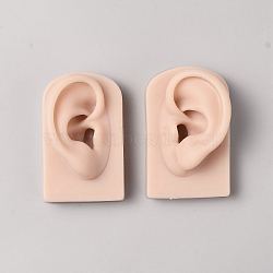 Silicone Ear Displays Mould, Earrings Ear Stud Display Teaching Tools for Piercing Suture Acupuncture Practice, PeachPuff, 7.9x5x3cm(ODIS-WH0025-189A)