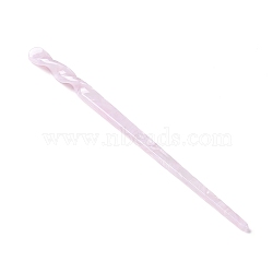 Cellulose Acetate(Resin) Hair Sticks, Twist Bar Shape, Pearl Pink, 177x10x9.5mm(OHAR-C005-02D)