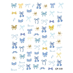 Bowknot Self Adhesive Nail Art Stickers Decals, DIY Nail Art Decoration, Steel Blue, No Size(PW-WG338A5-01)