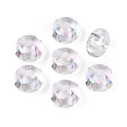 Transparent Acrylic European Beads, Rondelle Large Hole Beads, Clear AB, 14x8mm, Hole: 5mm(OACR-E033-20K)