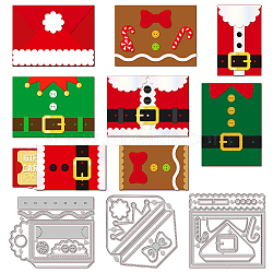 Christmas Theme Carbon Steel Cutting Dies Stencils, for DIY Scrapbooking, Photo Album, Decorative Embossing Paper Card, Greeting Card Mold, Envelope, 121~126x124~147x0.8mm, 3pcs/set(DIY-WH0309-2373)