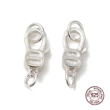 925 Sterling Silver Lobster Claw Clasps, Silver, 11x5x3mm