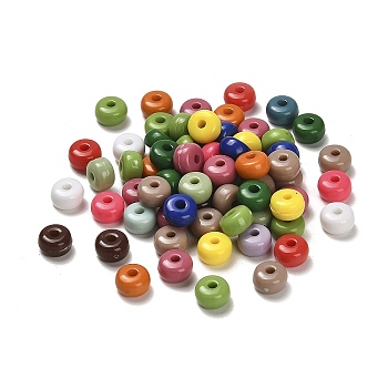 Opaque Acrylic Column Beads, Mixed Color, 7x4mm, Hole: 1.8mm