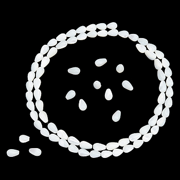 1 Strand Natural Trochus Shell Beads Strands, Teardrop, White, 8.5x6mm, Hole: 0.8mm, about 47pcs/strand, 15.75 inch(40cm)
