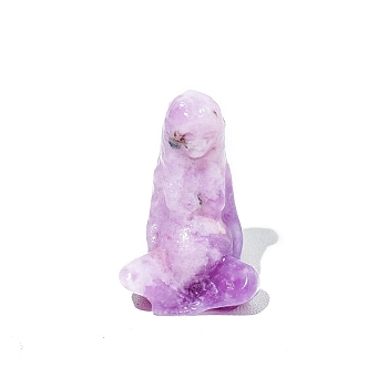 Natural Lepidolite Statue Ornaments, for Home Display Decorations, Earth Mother Goddess, 37mm