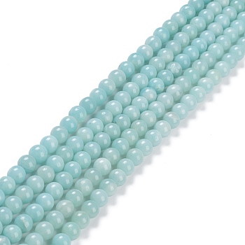 Grade A Natural Amazonite Beads Strands, Round, 9.5~10mm, Hole: 1.2mm, about 40pcs/strand, 15.35 inch(39cm)