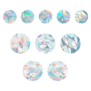 Rainbow Prism Paster, Window Sticker Decorations, Flat Round, Colorful, 10cm, 15cm, 10pcs/set