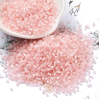 Imitation Cat Eyes Glass Seed Beads, Dyed, Cylinder, Pink, 1.6x1.3mm, Hole: 0.8mm, about 1333pcs/10g
