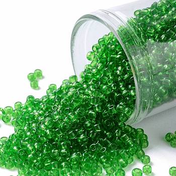 TOHO Round Seed Beads, Japanese Seed Beads, (7) Transparent Peridot, 11/0, 2.2mm, Hole: 0.8mm, about 5555pcs/50g