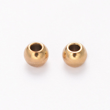 Ion Plating(IP) 304 Stainless Steel Spacer Beads, Rondelle, Golden, 2x1.3mm, Hole: 1mm