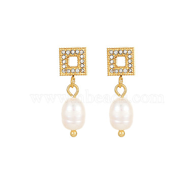 boucles d'oreilles en acier inoxydable avec perle(NB4152-5)-1