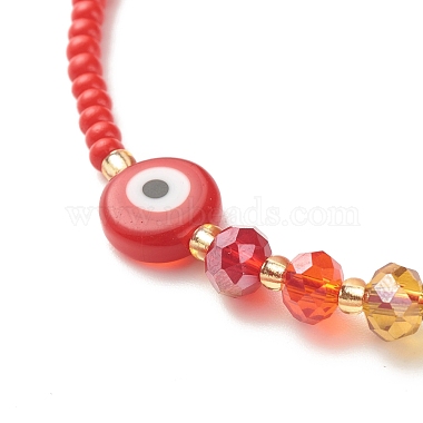 Flat Round Evil Eye Lampwork Braided Bead Bracelet(BJEW-JB07234-01)-5