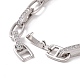 Clear Cubic Zirconia Oval Link Chain Bracelet(BJEW-E015-01P)-4
