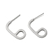 Tarnish Resistant 201 Stainless Steel Number 6 Stud Earrings with 304 Stainless Steel Pins for Women(STAS-P319-39P)-1