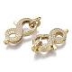 Brass Micro Pave Clear Cubic Zirconia Lobster Claw Clasps(ZIRC-S066-023-NF)-1