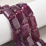 Natural Malaysia Jade Beads Strands, Dyed, Rectangle, Purple, 18x13x5mm, Hole: 1mm, about 10~11pcs/strand, 7.28''~7.87''(18.5~20cm)(G-K392-B13-13x18mm)