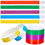 250Pcs 5 Colors Paper Disposable Wristbands, Waterproof Wristbands, for Events Security Parties, Mixed Color, 9.84 inch(25cm), 50pcs/color(BJEW-GF0001-41)