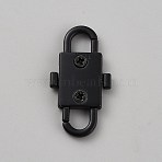 Alloy Clasps, Matte Styles, Black, 32x17x4.5mm, Hole: 5.5x6mm(FIND-WH0111-630)