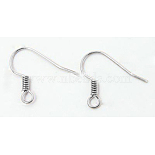 Silver Brass Earring Hooks(KK-Q363-S-NF)