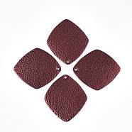 PU Leather Big Pendants, Rhombus, FireBrick, 52.5x47x2mm, Hole: 1.5mm, Side Length: 43mm(FIND-S300-49B)