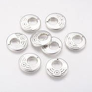 CCB Plastic Pendants, Flat Round, Antique Silver, 30x5mm, Hole: 1mm(CCB-P004-22AS)