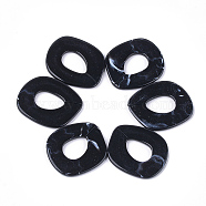 Acrylic Linking Rings, Quick Link Connectors, For Jewelry Chains Making, Imitation Gemstone Style, Black, 51.5x45x3.5mm, Hole: 23x16mm(X-OACR-S021-29I)