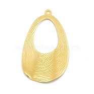 Ion Plating(IP) 304 Stainless Steel Big Pendants, Teardrop Charm, Real 18K Gold Plated, 61.5x34x1mm, Hole: 3mm(STAS-B031-33G)