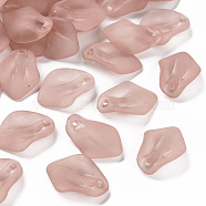 Transparent Frosted Acrylic Pendants, Petaline, Rosy Brown, 24x17x4mm, Hole: 1.8mm(MACR-S371-03A-763)
