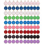 90Pcs 9 Colors Alloy Enamel Pendants, Cadmium Free & Lead Free, Flat Round with Constellation, Light Gold, Aries, 15x12x2mm, Hole: 1.5mm, 10pcs/color(ENAM-SZ0001-54D)