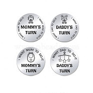 201 Stainless Steel Commemorative Coins, Decision Maker Coin, Double Sided Laser Engraving, Flat Round, Word, 30x2mm, 2pcs/set(AJEW-WH0454-003)