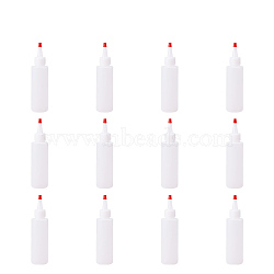 Plastic Glue Bottles, White, 125x42x1.2mm, 12pcs/set(TOOL-PH0008-04-120ml)