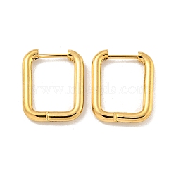 202 Stainless Steel Huggie Hoop Earrings, with 304 Stainless Steel Pins for Women, Golden, Rectangle, 19x2.5mm(EJEW-H003-07G-01)