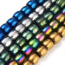 Synthetic Magnetic Hematite Beads Strands, Long-Lasting Plated, Barrel, Mixed Color, 8~8.5x7.5~8mm, Hole: 1mm, about 51pcs/strand, 16.54''(42cm)(G-P545-H01-01)