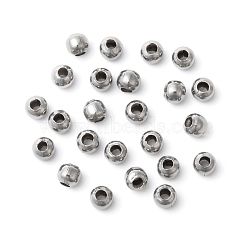 304 Stainless Steel Beads, Round, Stainless Steel Color, 6mm, Hole: 2.3mm(STAS-I021-6mm)