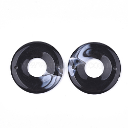 Acrylic Links, Imitation Gemstone Style, Donut/Pi Disc, Black, 43x4mm, Hole: 2.5mm, about 110pcs/500g(OACR-S021-03A)