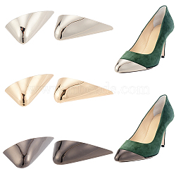 3 pairs 3 Colors Iron Toe Cap Covers, Toe Protectors, for Pointed Toe High-Heeled Shoes, Triangle, Mixed Color, 29x26x12mm, Hole: 2mm, 1 pair/color(FIND-NB0003-32)