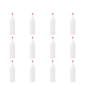 Plastic Glue Bottles, White, 125x42x1.2mm, 12pcs/set
